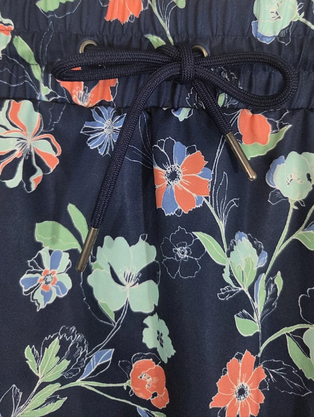 St. John's Bay Floral Navy Drawstring Activewear Skort Size XXL ~ Pre-Owned
